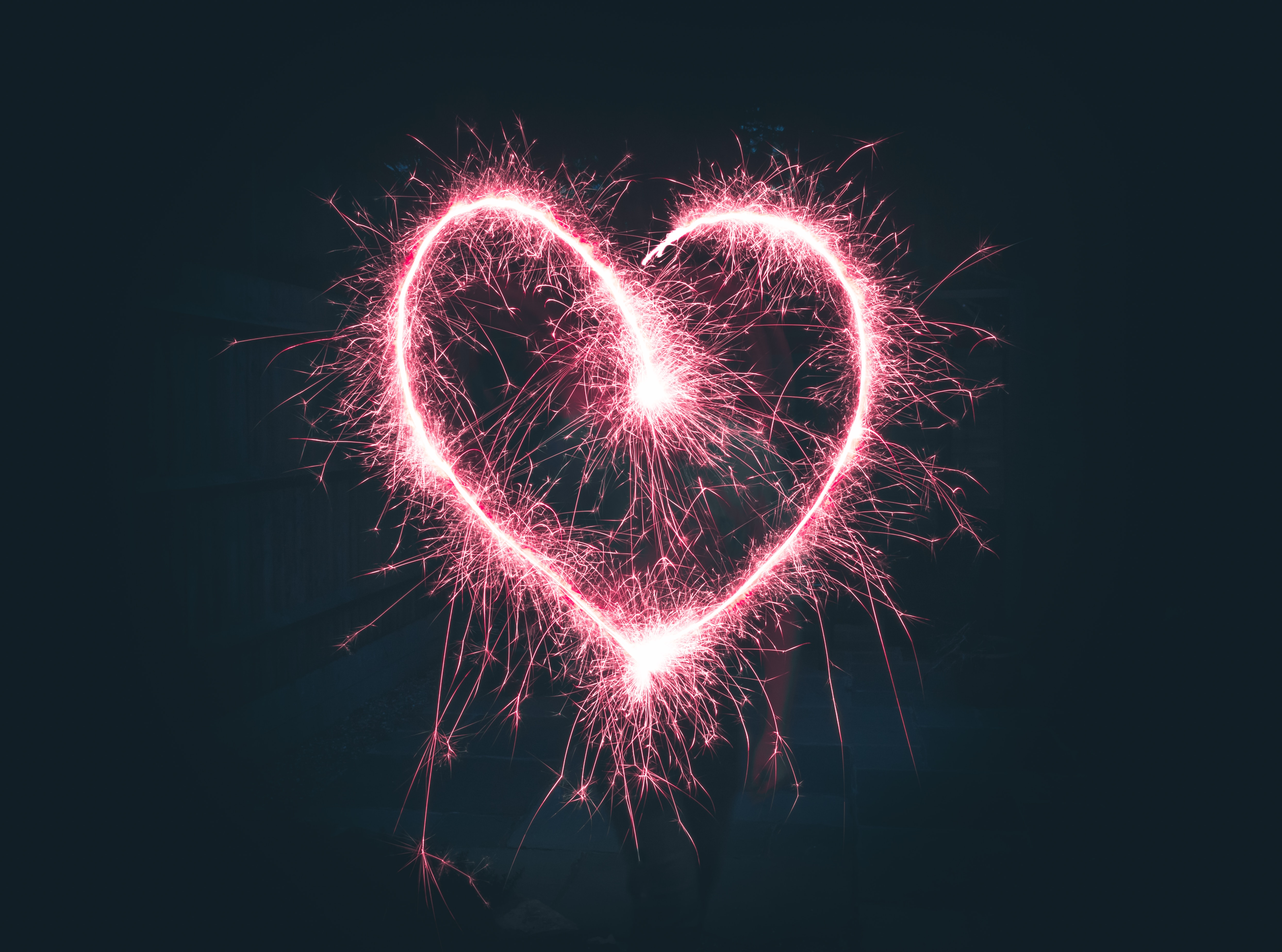 Fireworks in shape of heart
